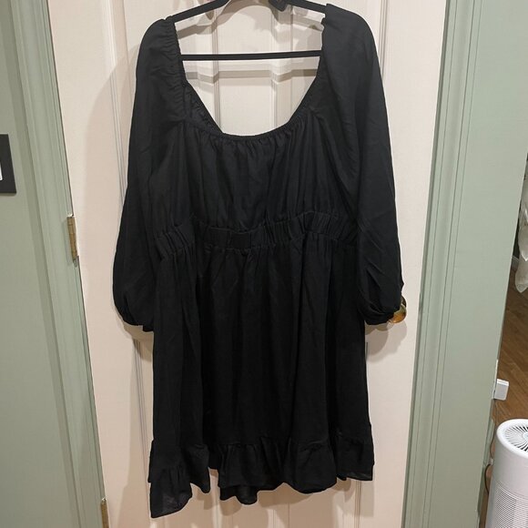 Eloquii 22 Puff Sleeve Linen Mini Dress NWT 3X - Picture 8 of 9